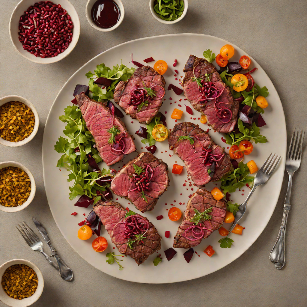 Pan-Fried Kangaroo Steaks with Wattleseed Pepper and Beetroot Salad