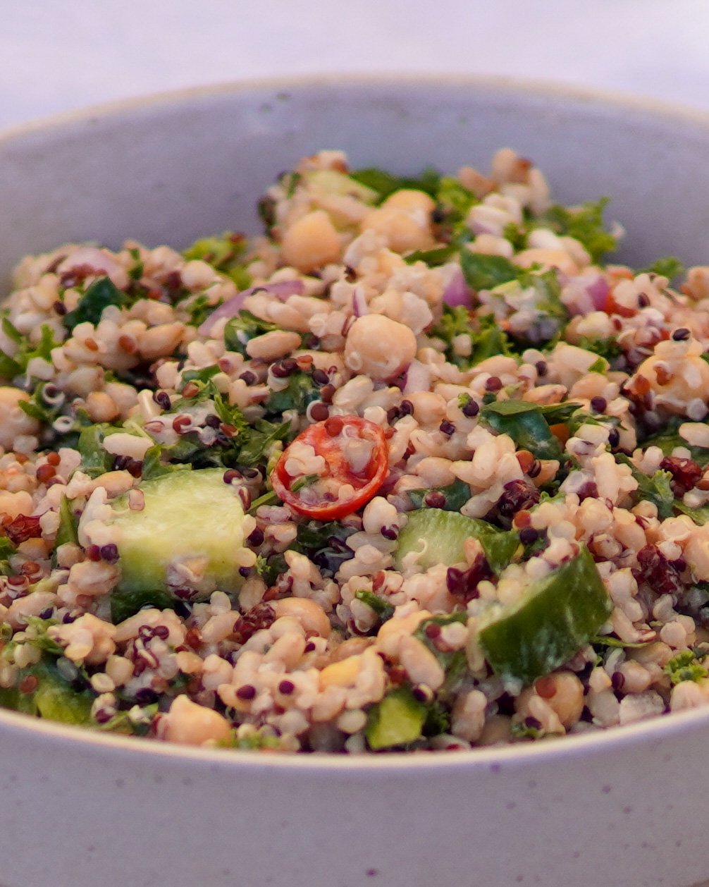 Census-Style Global Grain Salad with Spiced Chickpeas