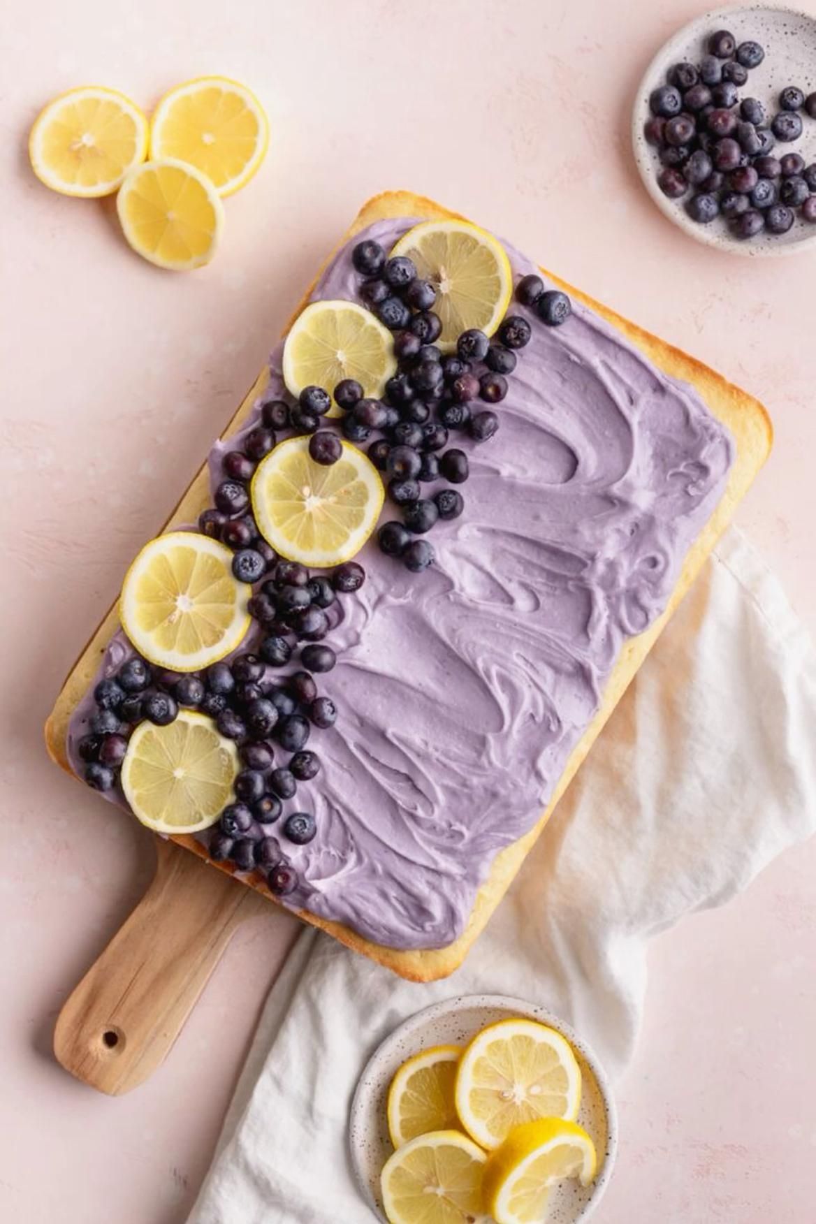 Lemon-Blueberry Sheet Cake with Vanilla Frosting