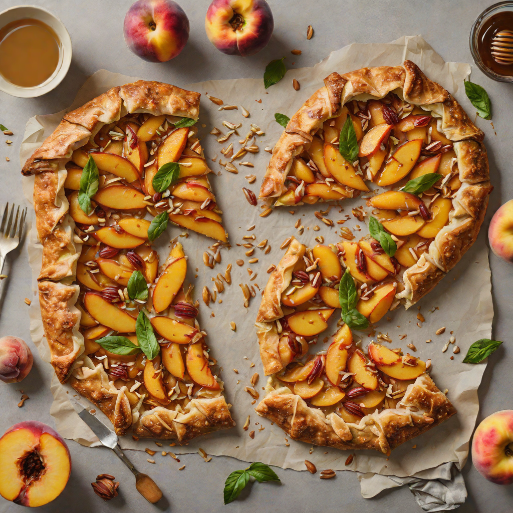 Peach-Cardamom Galette with Honey-Drizzle
