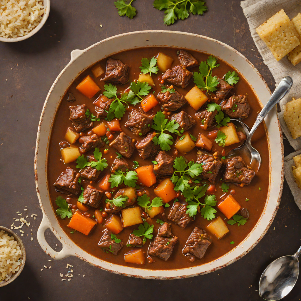Slow-Cooked Brazilian Beef Stew with Cassava