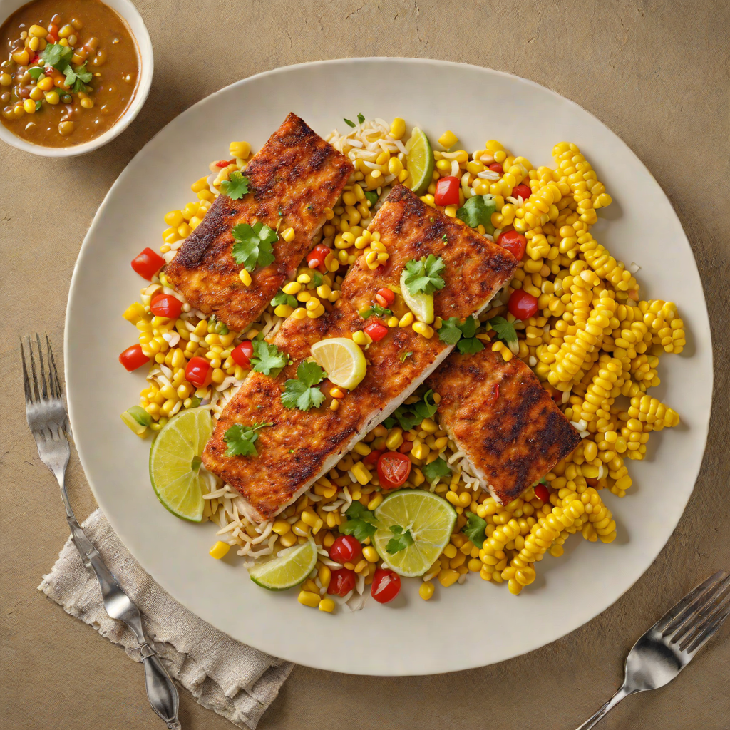 Pan-Seared Catfish with Cajun Spice and Corn Maque Choux