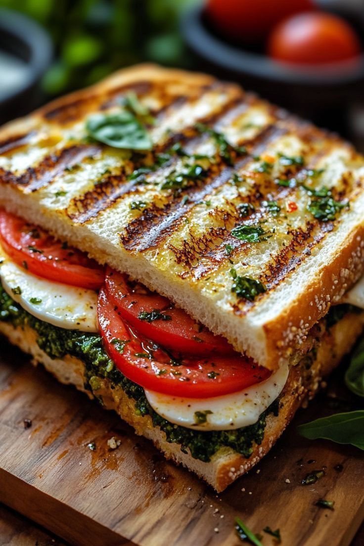 Grilled Italian-Style Vegetable and Mozzarella Sandwich