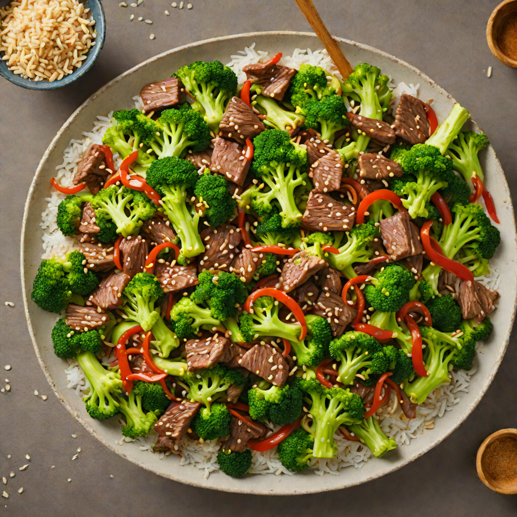 Keto Beef Stir-Fry with Broccoli and Sesame Seeds