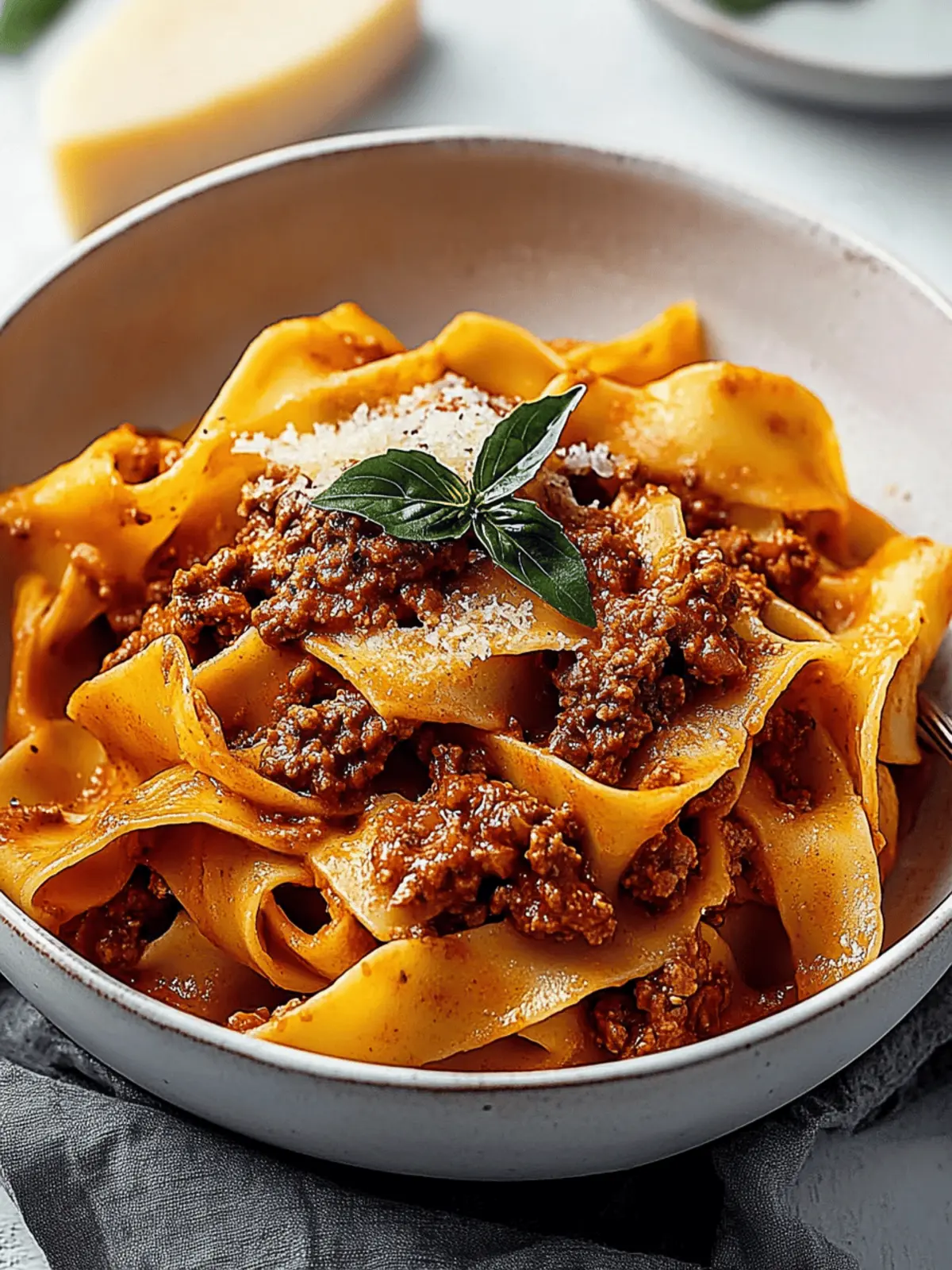 Roman-Style Bolognese with Pappardelle