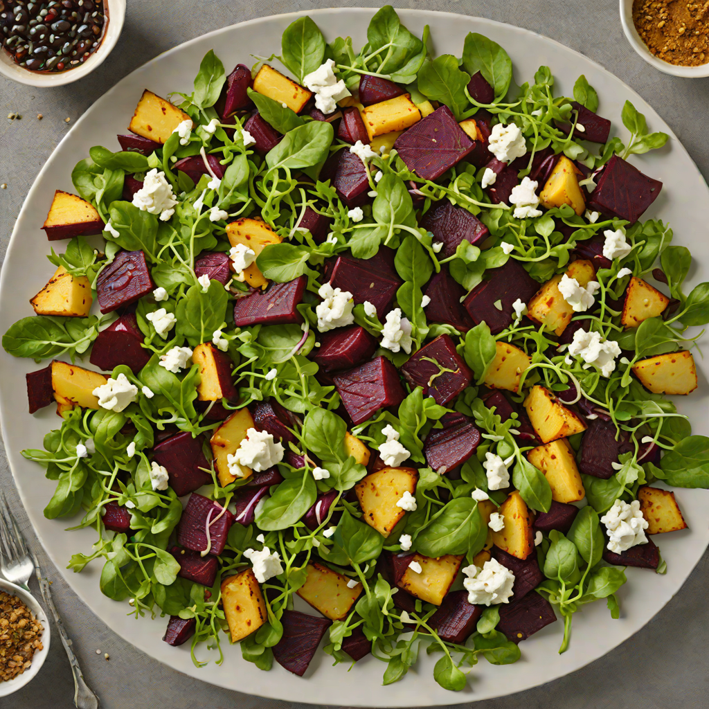 Balsamic-Roasted Beet and Goat Cheese Arugula Salad