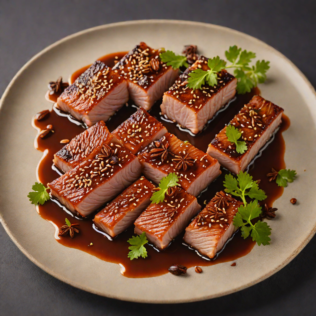 Pan-Seared Shanghai Red-Braised Pork Belly with Star Anise