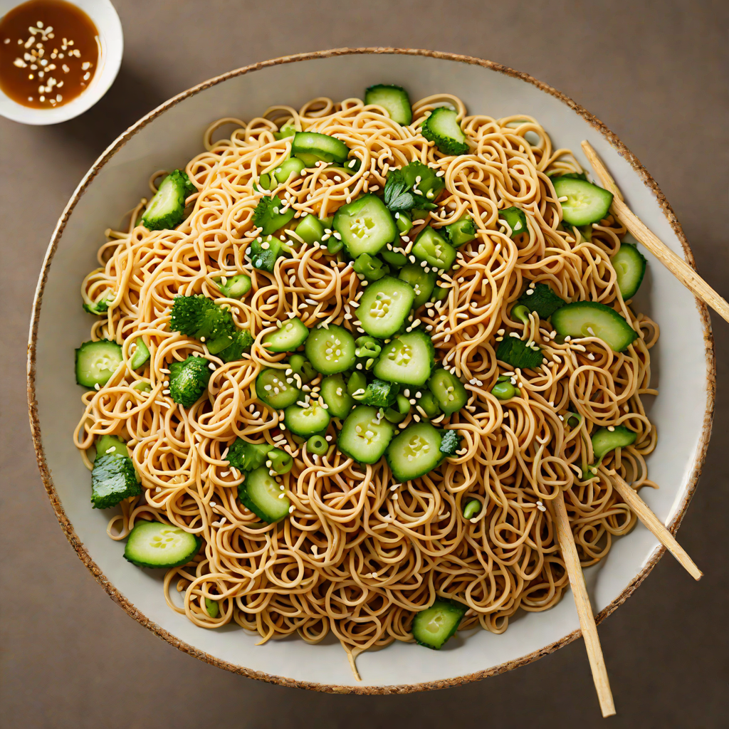Cold Shanghai-Style Sesame Noodles with Scallions and Cucumber