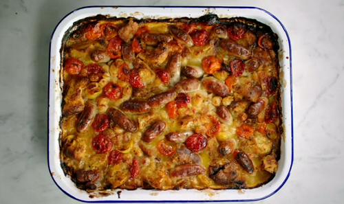 Deep-Dish Tomato and Sausage Oven Bake
