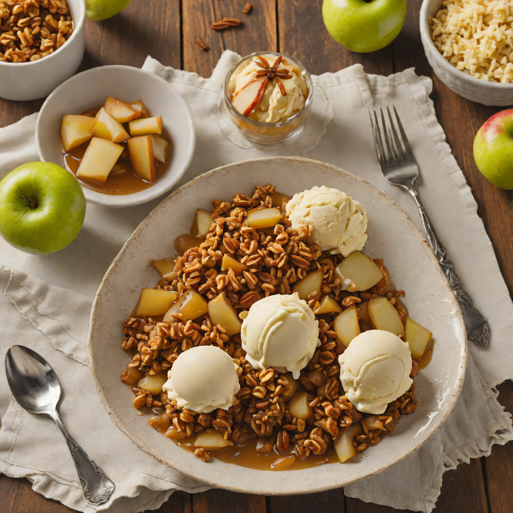 Cinnamon-Spiced Apple Crisp with Vanilla Bean Ice Cream
