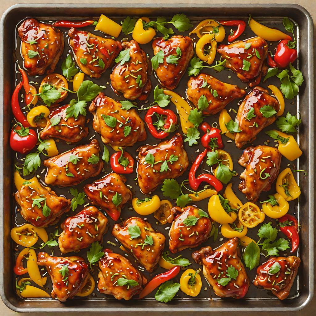 Sheet Pan Honey-Soy Glazed Chicken with Bell Peppers