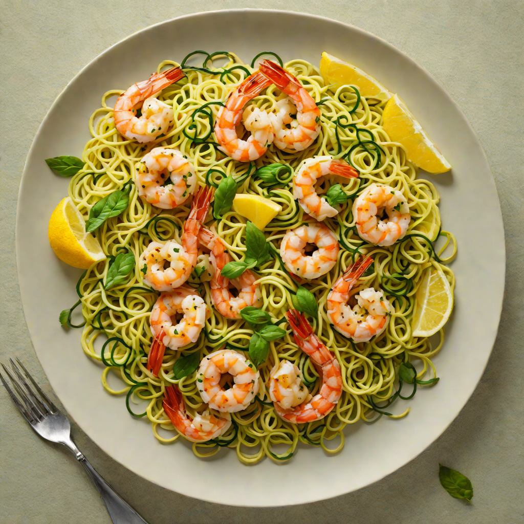 Sautéed Shrimp and Zucchini Noodles with Lemon-Basil Sauce