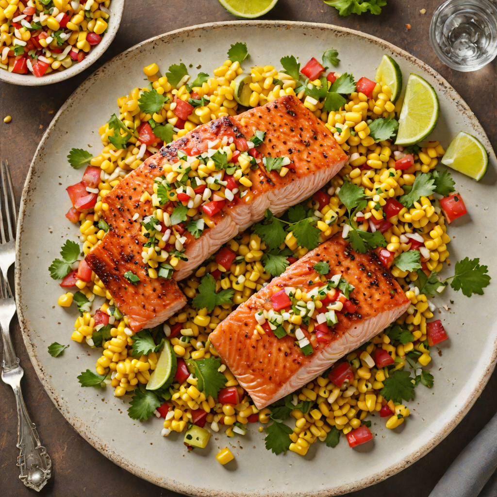 Pan-Seared Salmon with Roasted Chicago-Style Corn Salsa