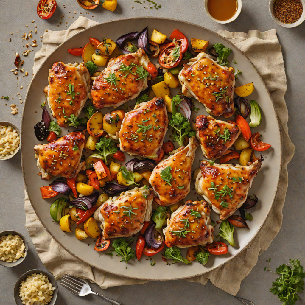 Stovetop Honey-Garlic Chicken Thighs with Roasted Vegetables