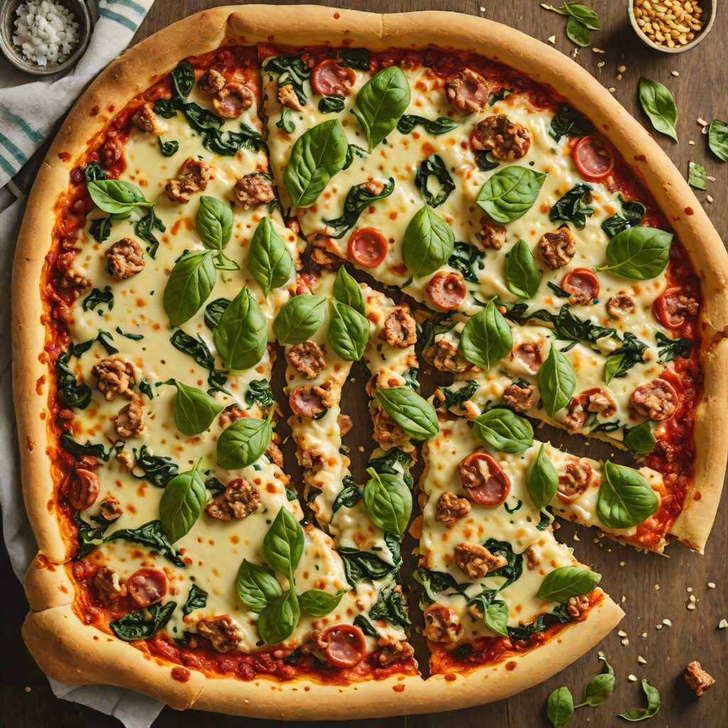 Deep-Dish Sausage and Spinach Pizza Bake