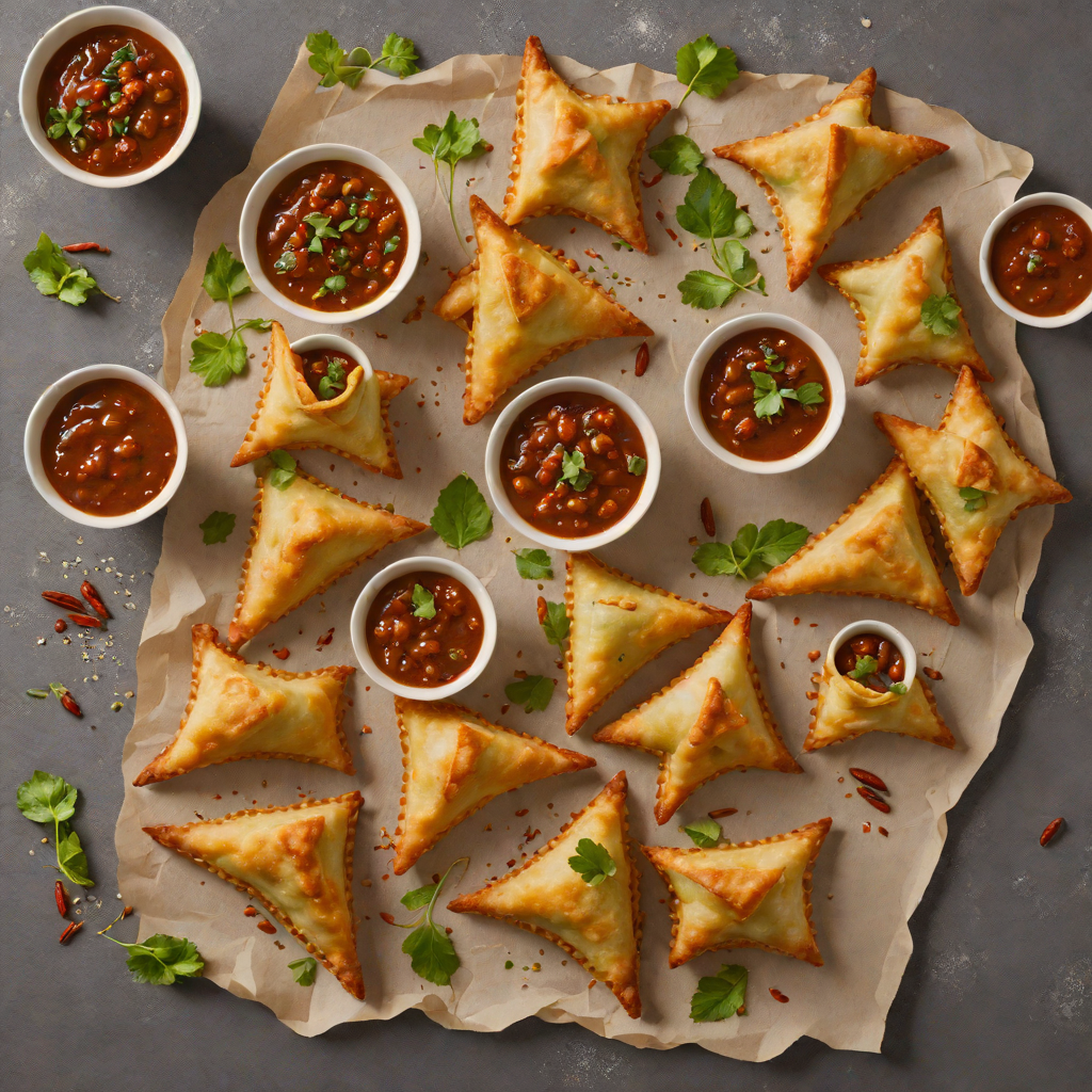 Pan-Fried Spiced Vegetable Samosas with Tamarind Chutney