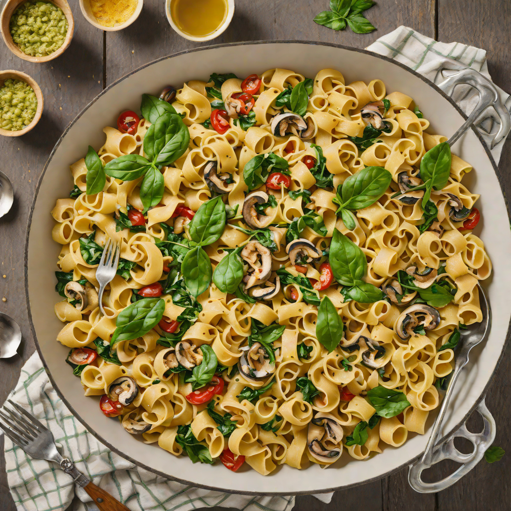 One-Pot Creamy Mushroom and Spinach Pasta with White Wine