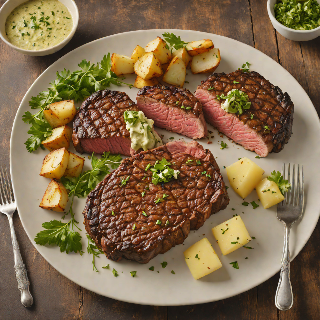 Blackened Ribeye Steak with Garlic Herb Butter
