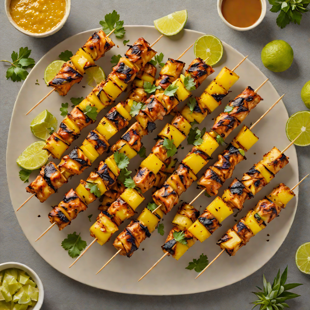 Tiki-Inspired Charred Chicken Skewers with Pineapple Glaze