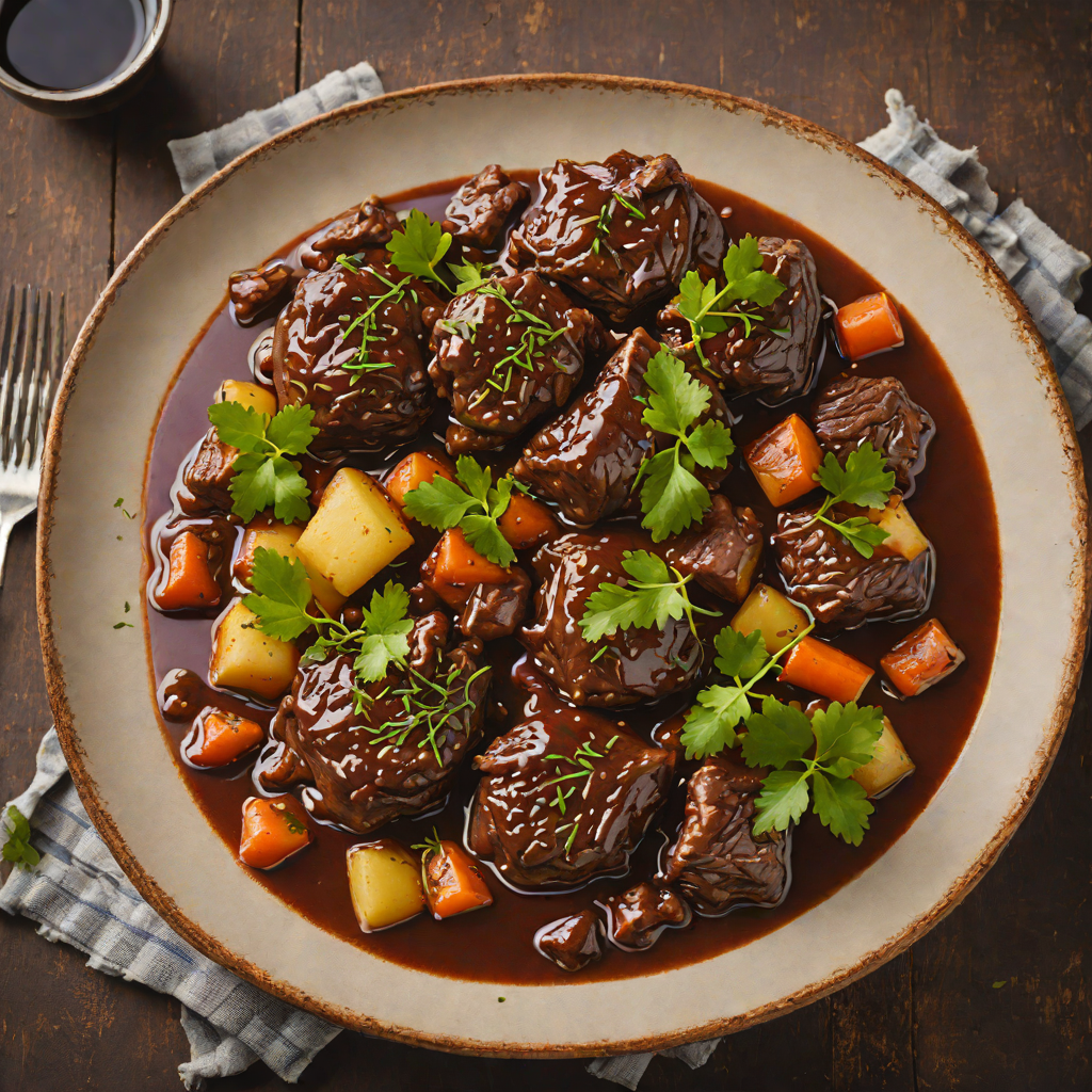 Slow-Cooked Beef Cheeks Braised in Red Wine