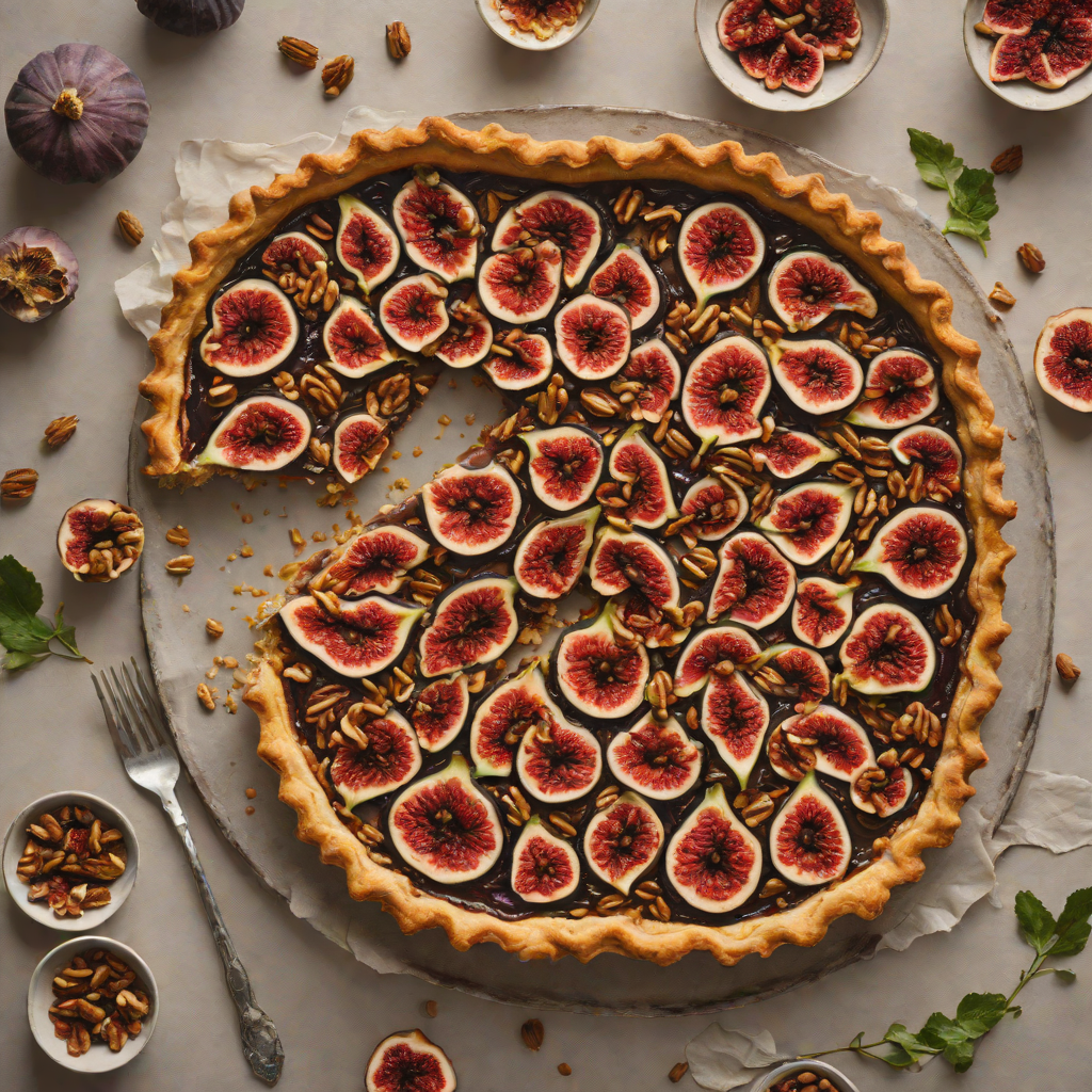 Warm Honey-Glazed Fig and Walnut Tart
