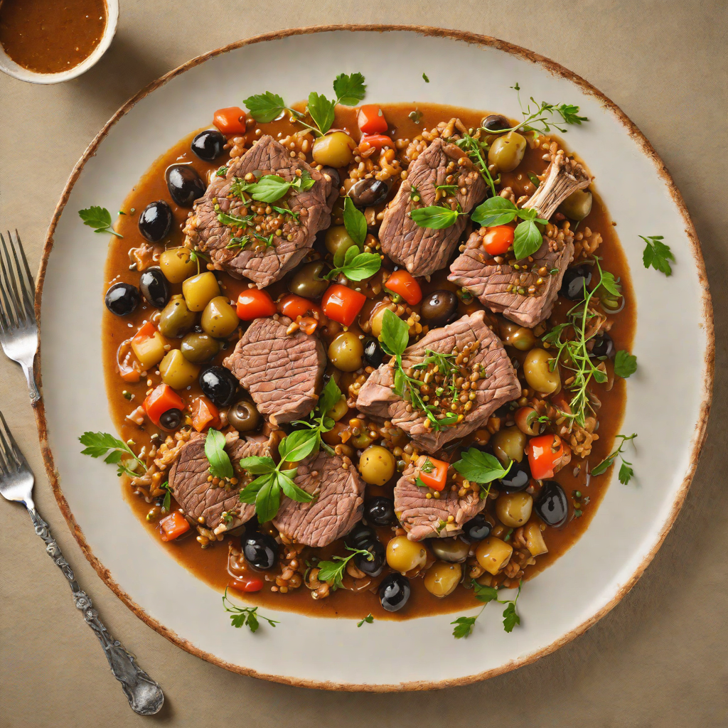 Slow-Cooked Mediterranean Lamb with Olive and Herb Ragout