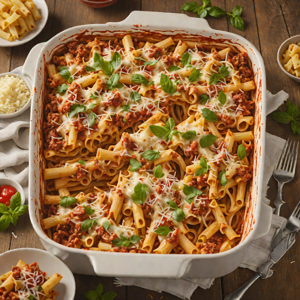 Deep-Dish Style Baked Ziti with Italian Sausage