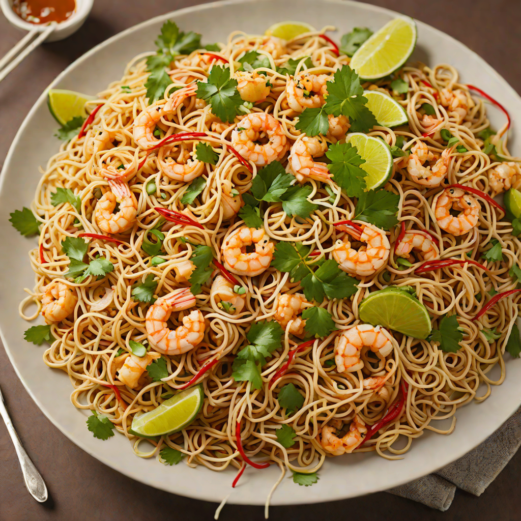 Stir-Fried Pad Thai with Shrimp and Bean Sprouts