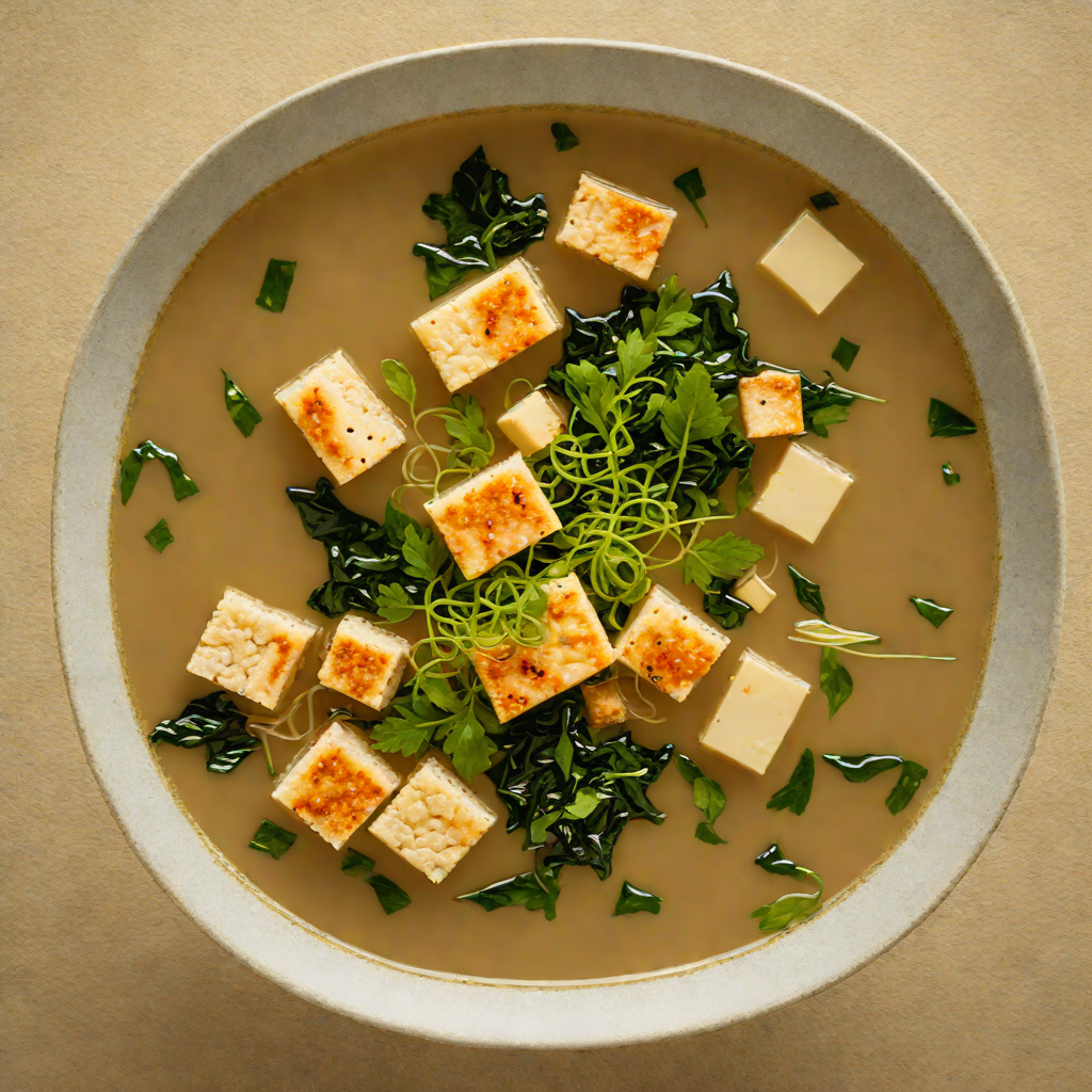 Bonito-Infused Miso Soup with Tofu and Wakame