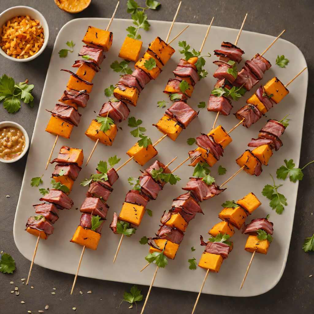 Skyline Skewers with Smoked Pork and Sweet Potato