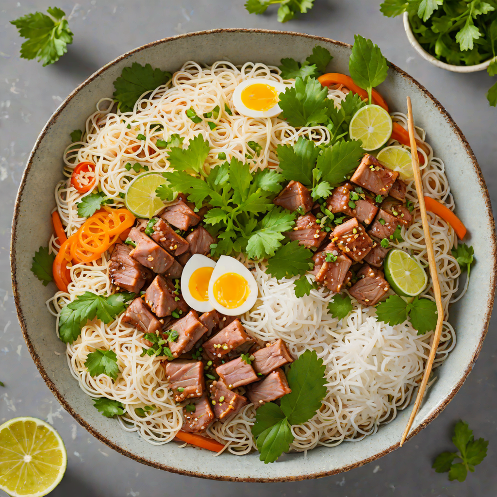 Vietnamese Pork Vermicelli Bowl with Fresh Herbs