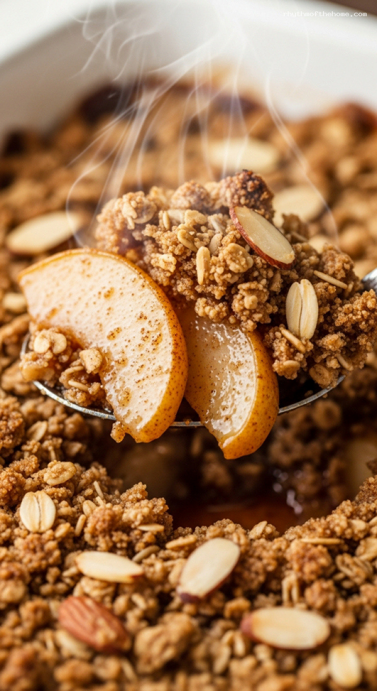 Oven-Roasted Spiced Pear Crisp with Oat Topping