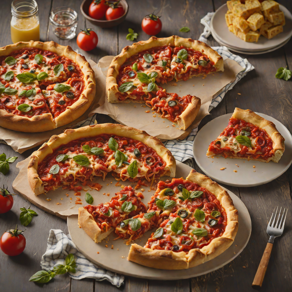 Deep-Dish Style Chicago Pizza with Tangy Tomato Sauce