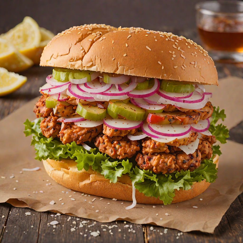 Grilled Cajun-Spiced Chicken Sandwich with Pickled Onions