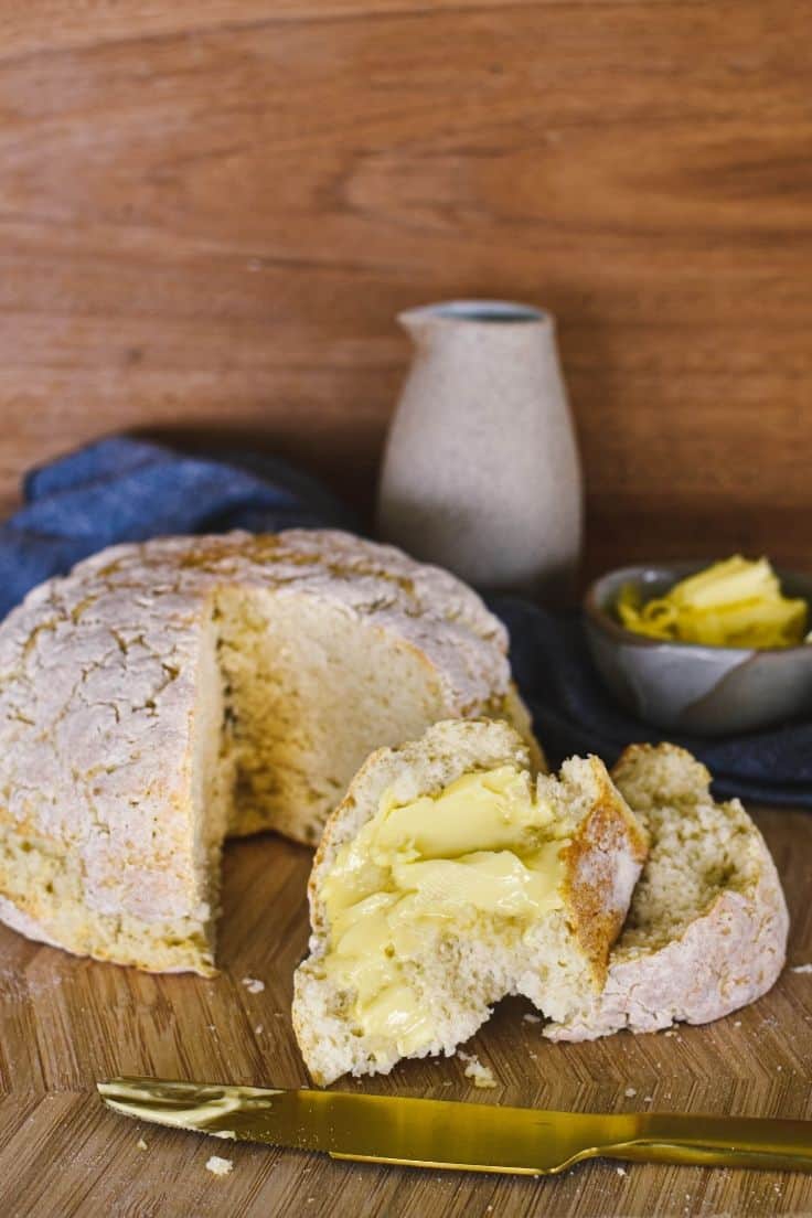 Traditional Australian Damper Bread with Butter