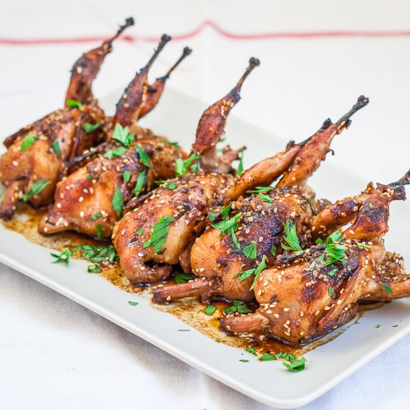 Steamed Quail with Soy-Ginger Marinade