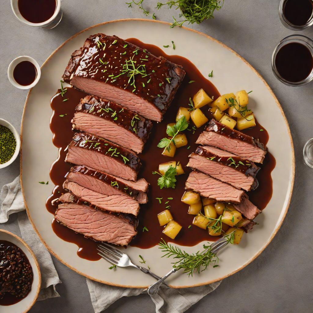 Slow-Roasted Beef Brisket with Wattleseed and Red Wine Jus
