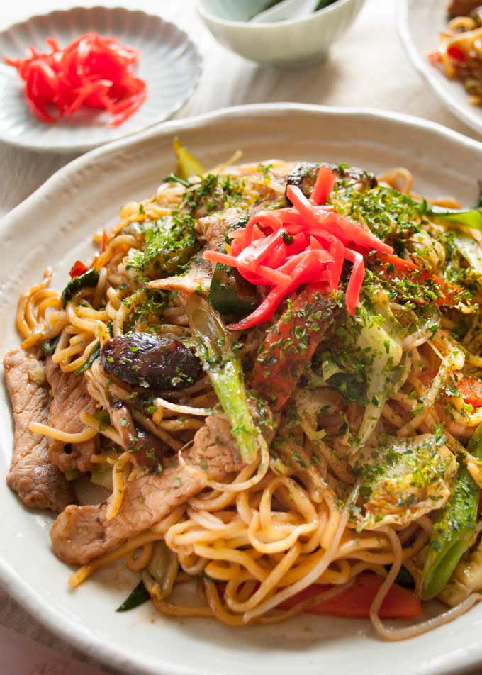 Yakisoba Stir Fry with Bonito and Vegetables