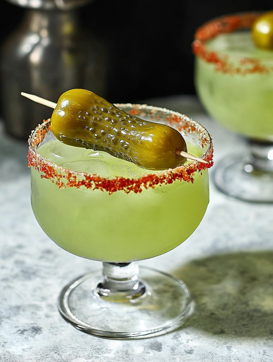 Spicy Pickle Brine Margarita with Orange Liqueur