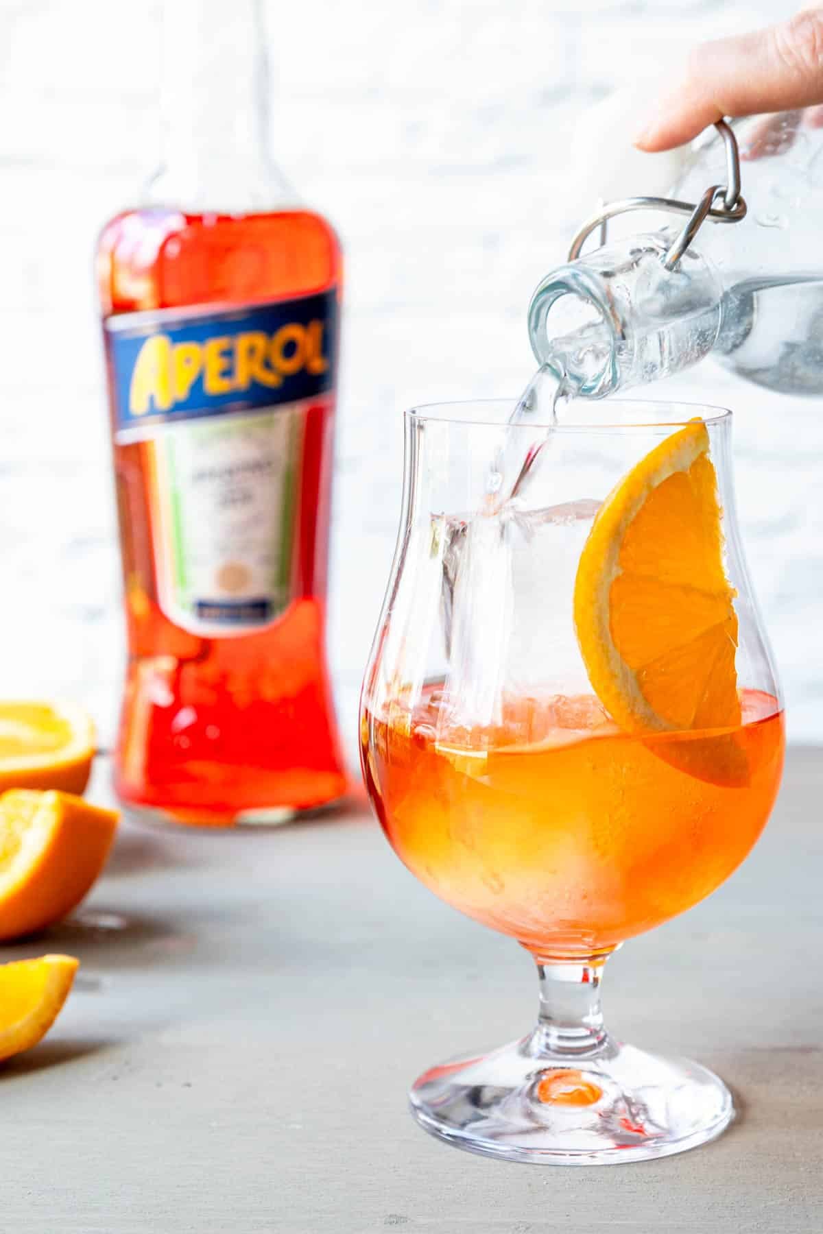 Freezer Bottle Tequila Spritz with Aperol and Vermouth