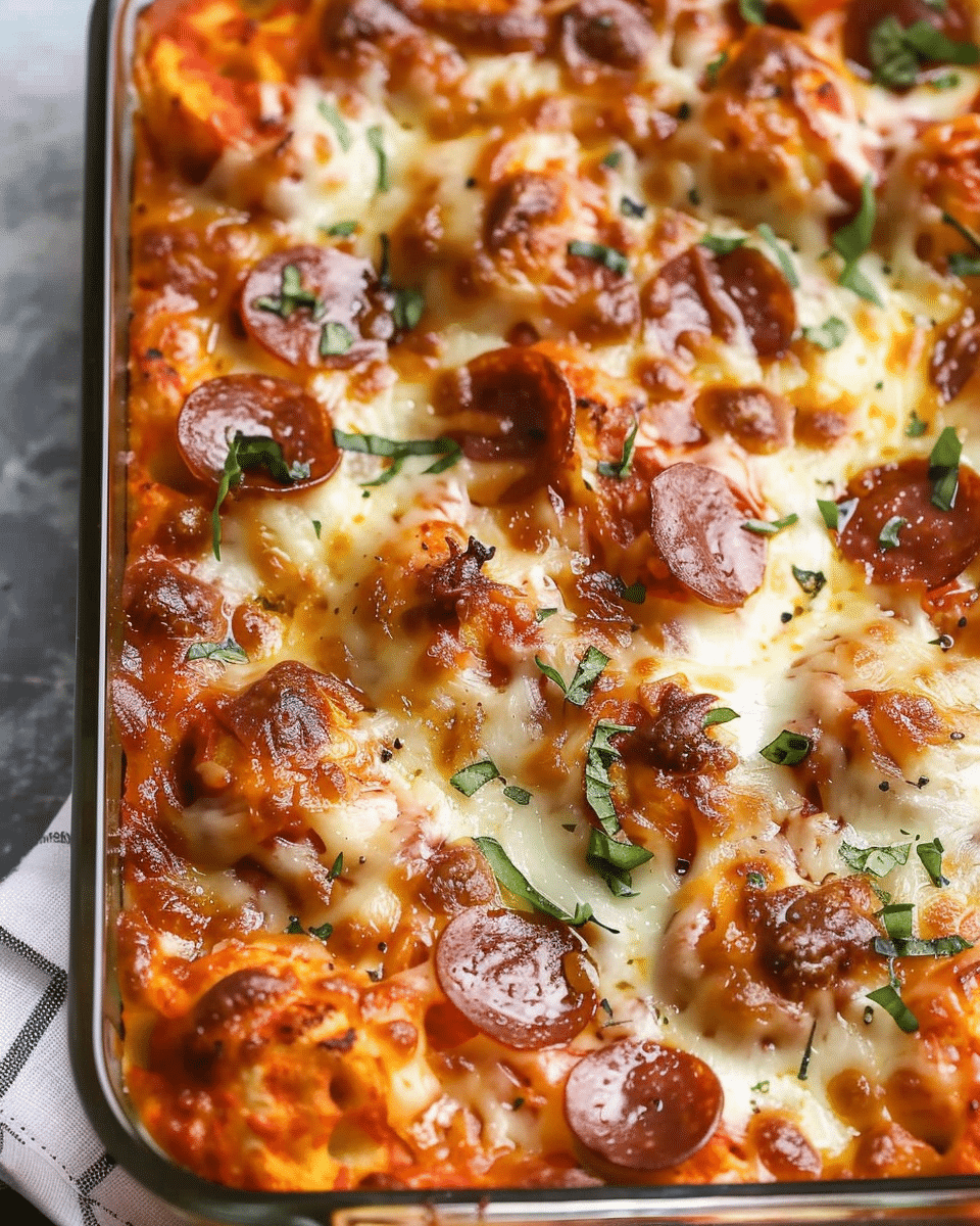 Lazy Bubble Up Pizza Casserole