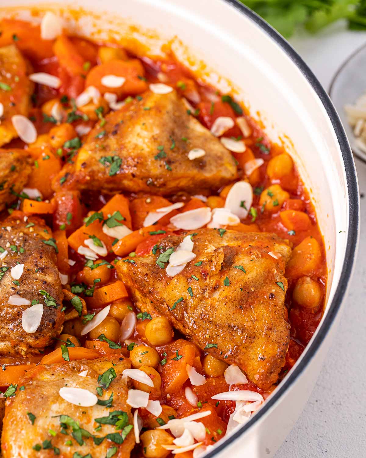 Spiced Moroccan Chicken with Roasted Carrots and Chickpeas
