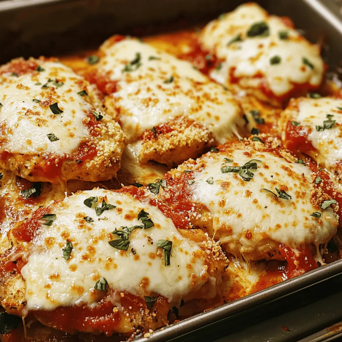 Oven-Baked Chicken Parmesan with Garlic Butter Crust