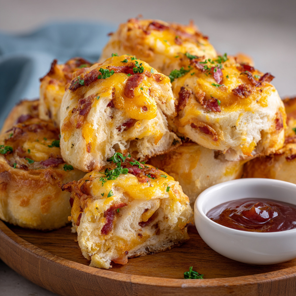 Oven-Baked Bacon and Cheese Egg Roll-Ups
