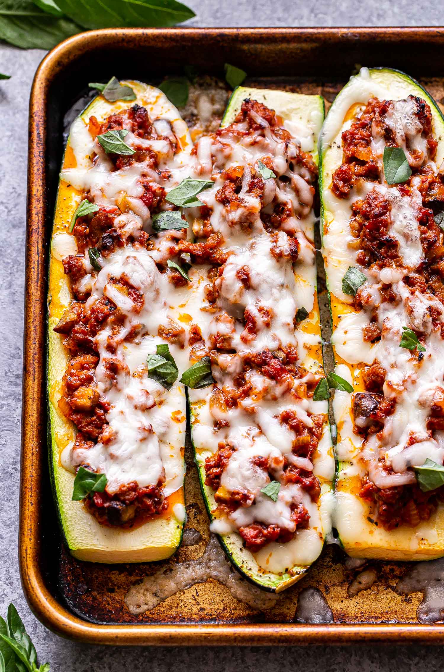 Cheese-Stuffed Zucchini Boats with Italian Herbs