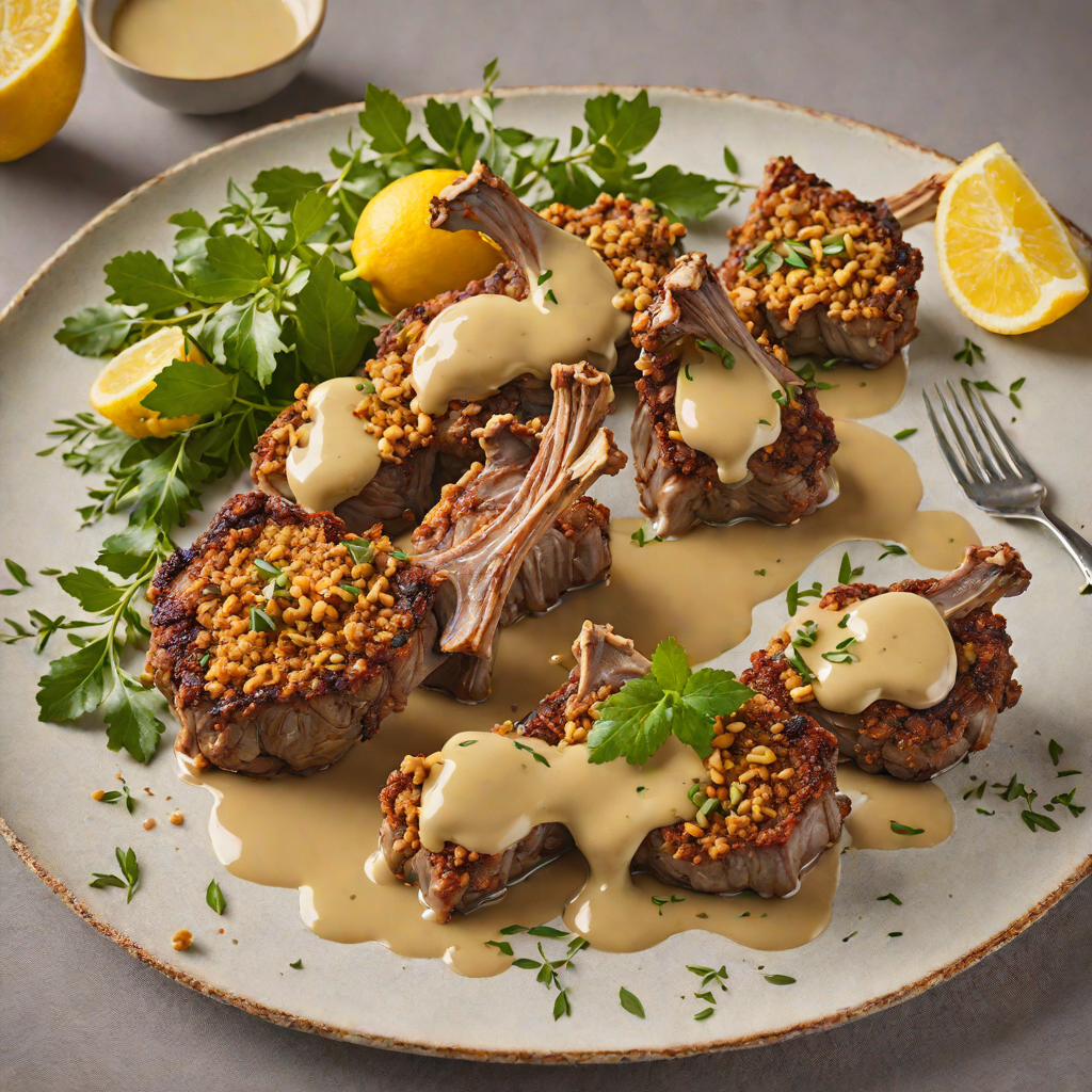 Macadamia-Crusted Lamb Chops with Lemon Myrtle Sauce