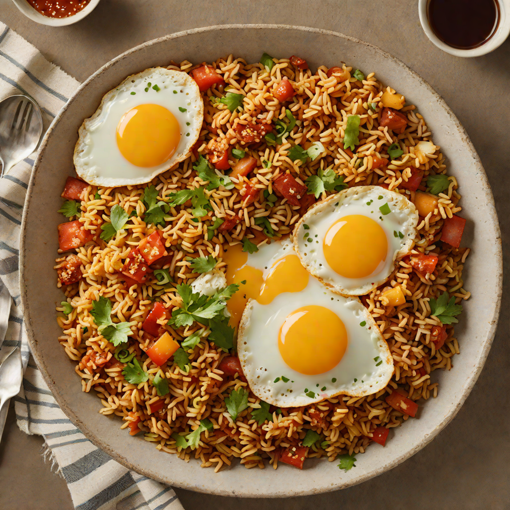 Korean-Inspired Kimchi Fried Rice with Fried Egg