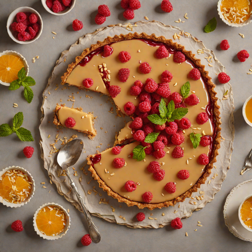 No-Bake Raspberry Oat Tart with Honey-Orange Glaze
