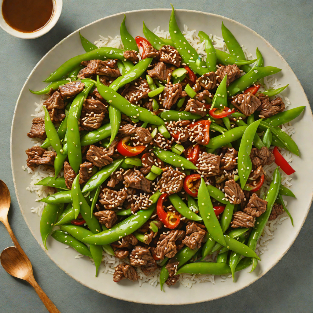Stir-Fried Beef and Snow Peas with Ginger and Garlic