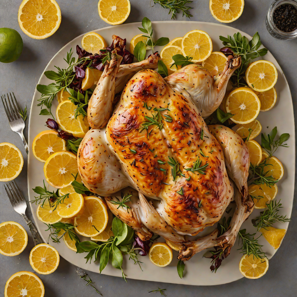 Half-and-Half Roasted Chicken with Citrus and Herbs